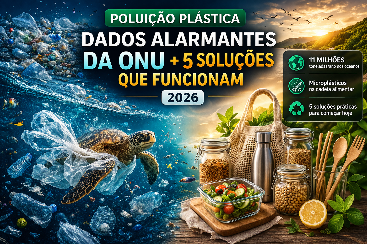 Poluição Plástica: Dados Alarmantes da ONU + 5 Soluções que Funcionam [2026]
